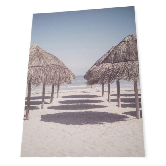 12 X 16 Canvas Wall Art Beach Wall Art Beach Huts Canvas Summer Tropical Art - Picture 1 of 2
